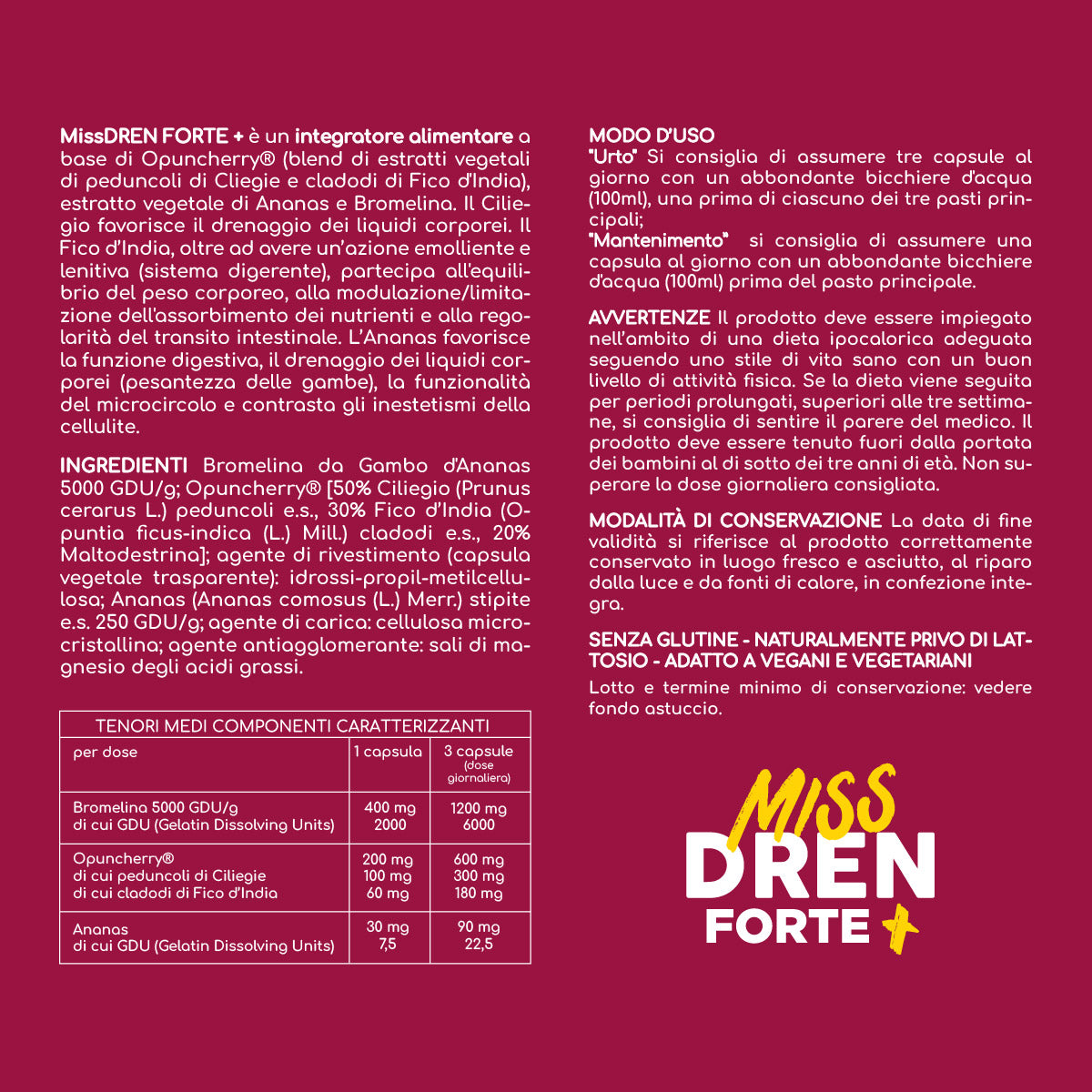 MONTENATURA MissDREN FORTE+ 30 capsule vegetali